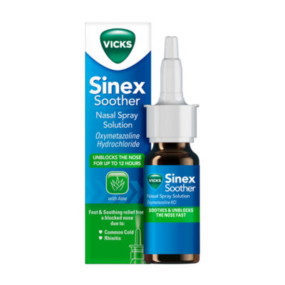 Vicks Sinex Soother decongestant nasal spray 15ml (British brand)