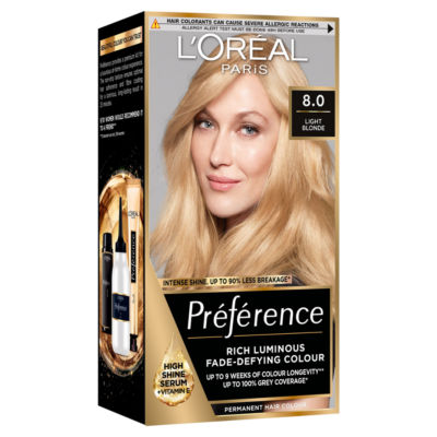 L'Oreal Preference 8.0 Light Blonde Permanent Hair Colour, UK version