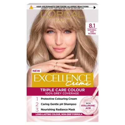 L'Oréal permanent hair colour kit 8.1 Natural Ash Blonde, UK version