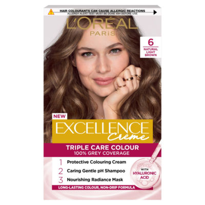 L'Oréal permanent hair colour 6 Light Brown, UK version