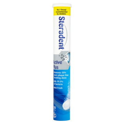 Steradent Active Plus denture cleaning tablets 30 tablets (British brand)
