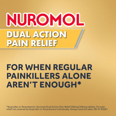 Nuromol dual action pain relief tablets 16 tablets, imported from the UK