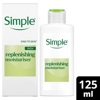 Simple Replenishing Rich facial moisturiser 125 ml (British brand)