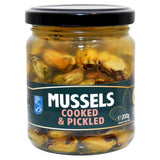 Ocean Crown cooked and pickled mussels 200g, imported from the UK