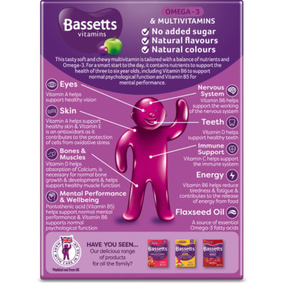 Bassetts Blackcurrant & Apple Vitamin Gummies 30 Gummies - British product