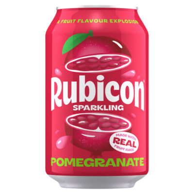 Rubicon sparkling pomegranate juice soft drink 330ml, imported from the UK