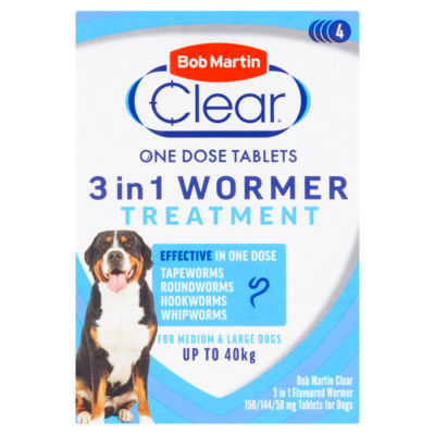 Bob Martin wormer tablets for dogs 4 pack - British product