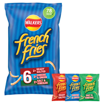 Walkers French Fries Variety Pack Crispy Potato Snacks 6x18g