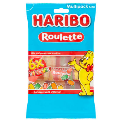 Haribo Mega-Roulette Jelly Fruktgodteri Multipack 6x25g