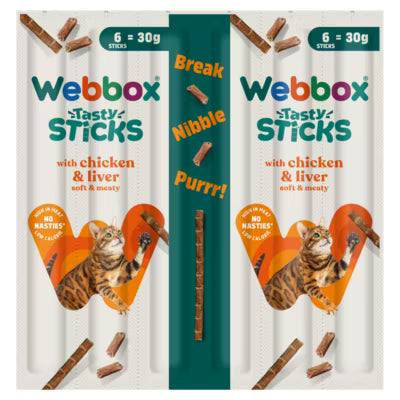 Webbox Tasty Sticks Chicken Liver 30g (British brand)