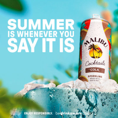 Malibu coconut cola sparkling rum drink 250ml, imported from the UK