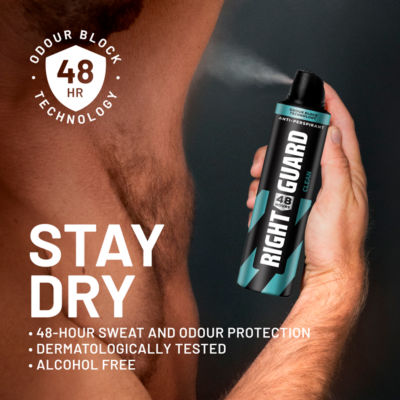 Right Guard Antiperspirant Deodorant Clean Scent 250ml, imported from the UK