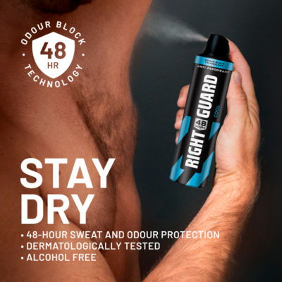 Right Guard Cool Antiperspirant Deodorant Spray 250ml, imported from the UK
