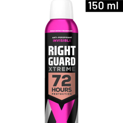 Right Guard Xtreme Women invisible antiperspirant spray 150ml, imported from the UK