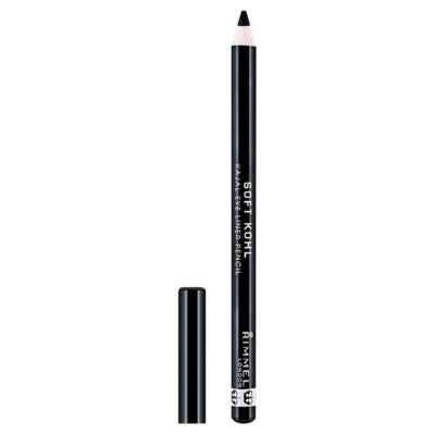 Rimmel London Soft Kohl Kajal Eyeliner Pencil Jet Black 1.2g, imported from the UK