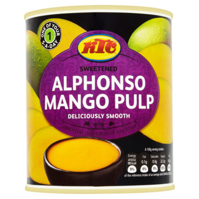 KTC Sweetened Alphonso Mango Pulp 850g, UK version