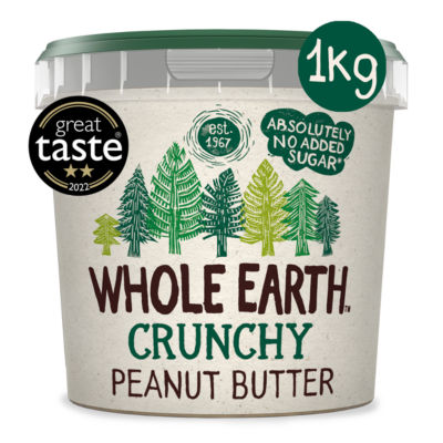 Whole Earth crunchy peanut butter with no added sugar 1kg (British brand)