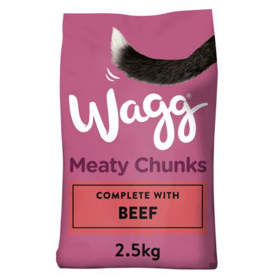 Wagg Meaty Chunks Beef dog food 2.5kg (British brand)