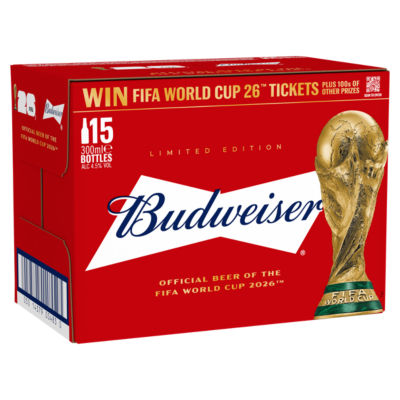 Budweiser Lager Beer Bottles 15x300ml - British product