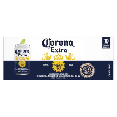 Corona Extra lager beer 10 cans 330ml - British product