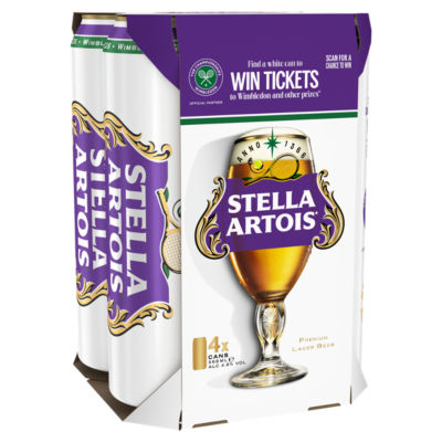 Stella Artois Premium Lager Beer 4x568ml Cans (British brand)