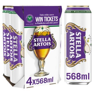Stella Artois Premium Lager Beer 4x568ml Cans (British brand)