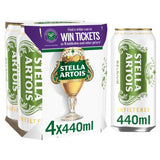 Stella Artois unfiltered lager beer in 4x440ml cans (British brand)