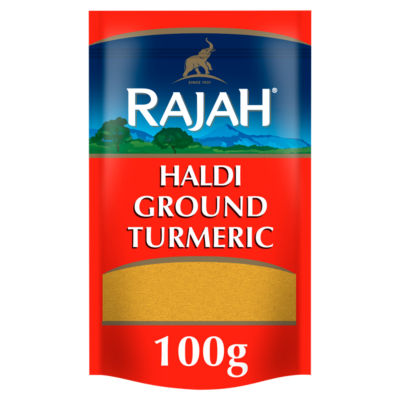 Rajah turmeric powder ground spice 100g, imported from the UK