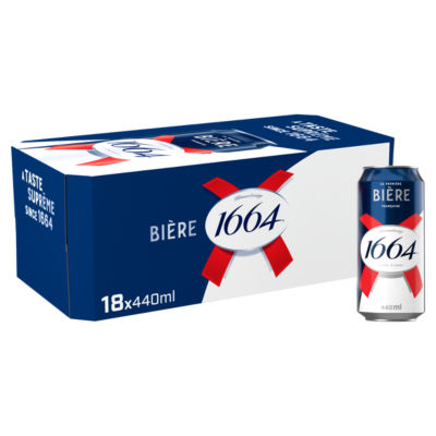 Kronenbourg 1664 Premium Lager 18 x 440ml cans, UK version