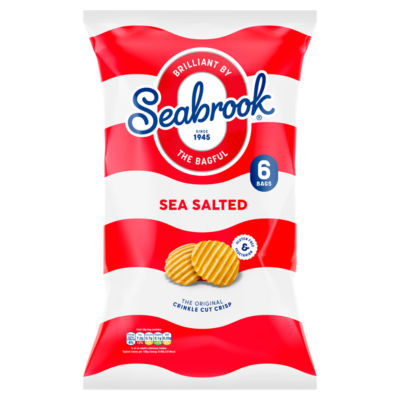Seabrook Sea Salted Crinkle Cut Potato Crisps 6 x 25g