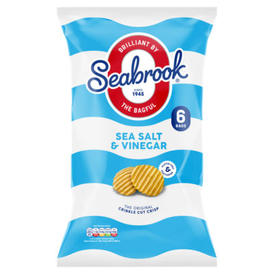 Seabrook Sea Salt & Vinegar Crisps 6x25g multipack (British brand)