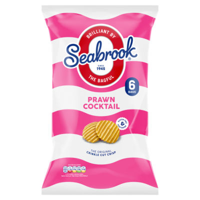 Seabrook prawn cocktail flavour crisps 6 x 25g multipack (British brand)