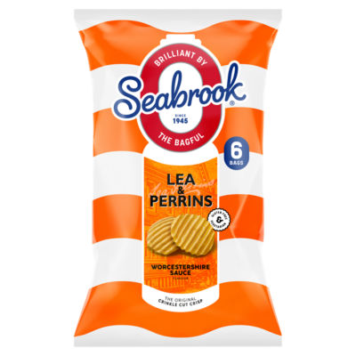 Seabrook Lea & Perrins Worcestershire Sauce Crisps 6 x 25g (British brand)