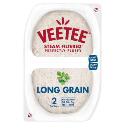 Veetee long grain steamed rice 2 x 130g (260g) (British brand)
