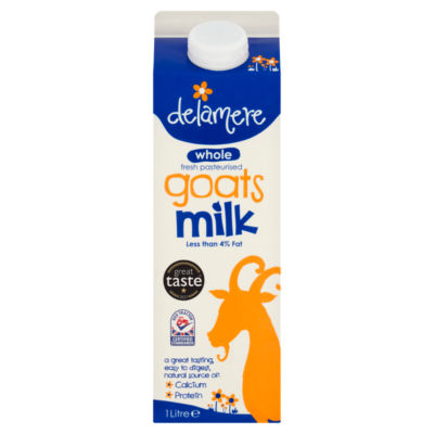 Delamere Whole Fresh Pasteurised Goats Milk 1L - British product
