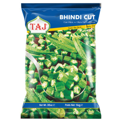 Taj cut okra frozen vegetable 1kg, imported from the UK