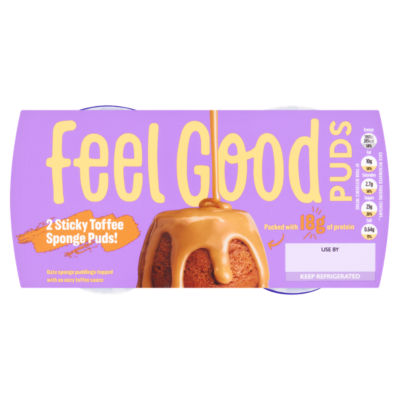 Feel Good Sticky Toffee Sponge Puddings 2 x 103g - British product
