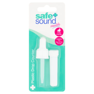 Plastic drop counter for eye and ear drops (British brand)