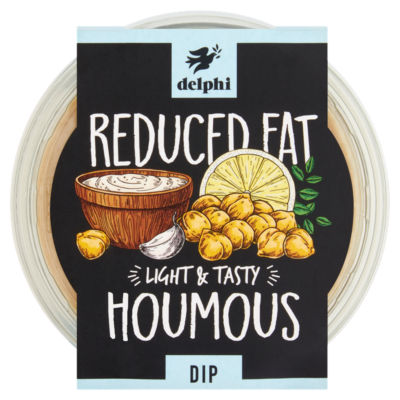 Delphi reduced fat light tasty houmous dip 170g - British product