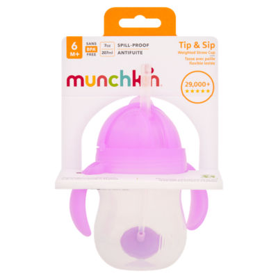 Munchkin Tip & Sip Weighted Straw Cup 7oz, imported from the UK