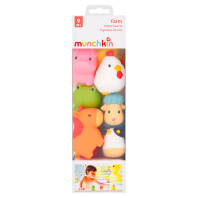 Munchkin Farm 8 Bath Squirts baby toy imported from the UK