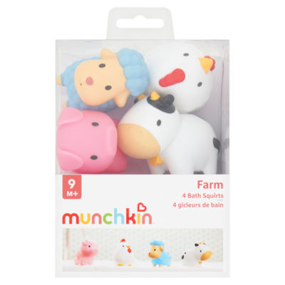 Munchkin Farm 4 Bath Squirts 9m+, imported from the UK