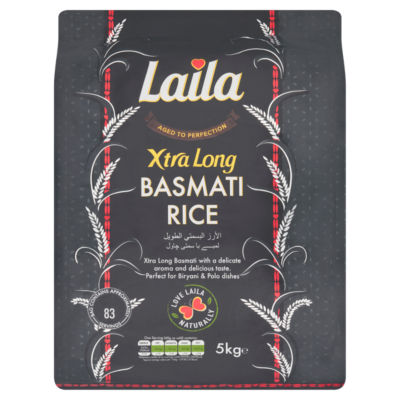 Laila Xtra Long Basmati Rice 5kg, UK version