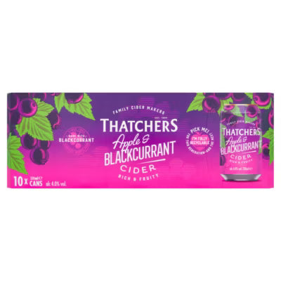 Thatchers Apple and Blackcurrant Cider 10 x 330ml (British brand)
