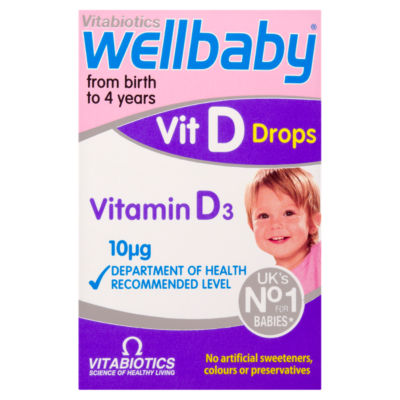 Vitabiotics Vit D Drops From Birth To 4 Years 30ml (British brand)