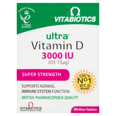Vitabiotics Vitamin D 3000 IU Super Strength Mini Tablets (British brand)