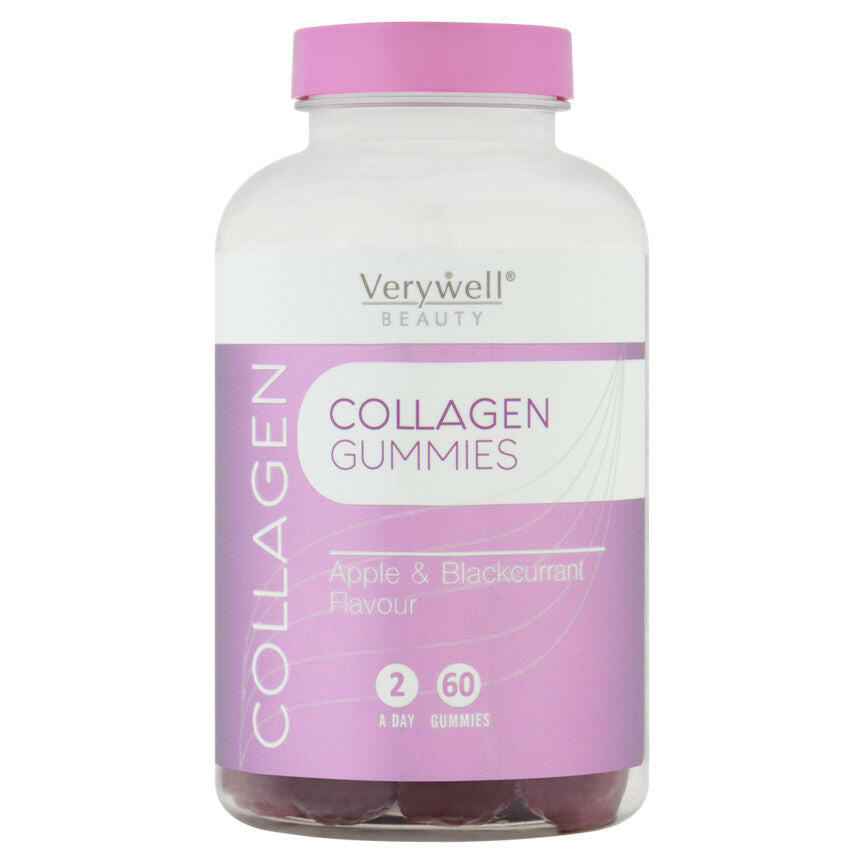 Verywell Beauty Collagen Gummies Apple & Blackcurrant Flavour 60 Gummies GOODS ASDA   
