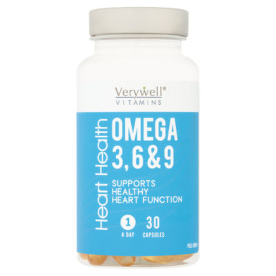 Verywell Heart Health Omega 3, 6 & 9 Supplement 30 Capsules