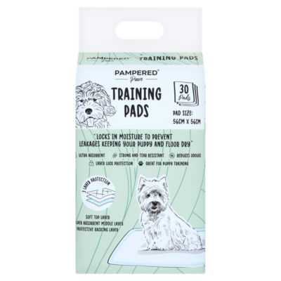 Pampered Paws puppy training pads 30 pads, imported from the UK