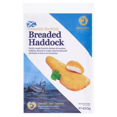 Downies Breaded Haddock Fillets 450g - British product